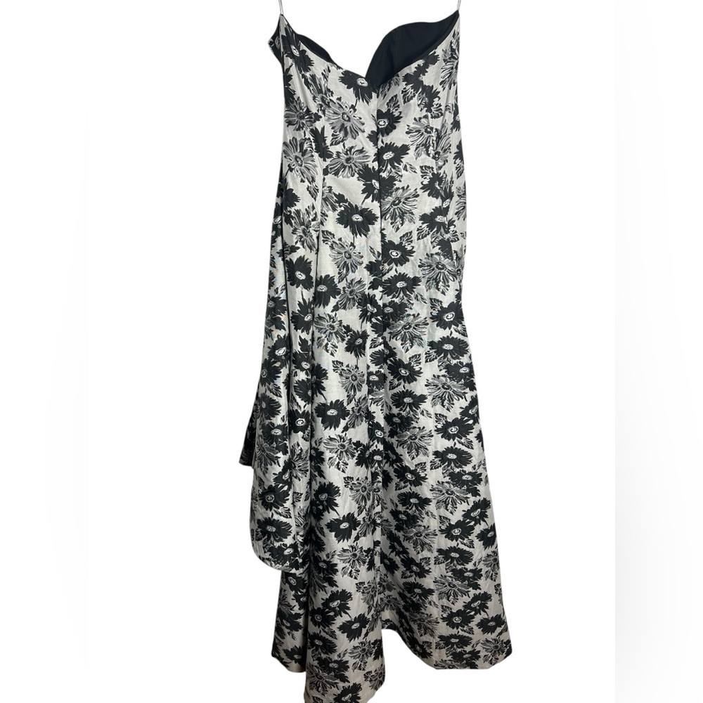 ZAC Zac Posen Black and White Floral High Low Dress - Picture 4 of 7